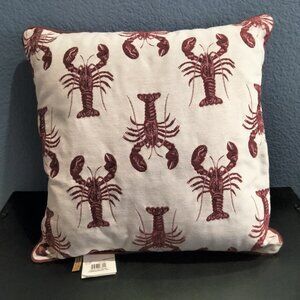 Nantucket Lobster Pillow, 17’ x 17”, Made in USA, Creative Home Furnishings